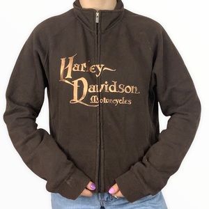 Harley Davidson brown zip up jacket